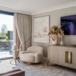 A quiet corner for relaxation and reflection in our client's guest suite. Soft boucle fabrics adjacent to gold metalwork add an element of timeless feminine sophistication.Enquire today to find out how we could enhance your master or guest bedrooms to create an effortlessly chic look.#bedroom #bedroomdecor #bedroomdesign #bedroominspo #bedroomideas #bedroomstyle #bedroomstyling #bedroominterior #homedecor #interiordesign #interiorarchitecture#luxuryinterior #luxuryinteriors #luxuryinteriordesign #luxuryhomes